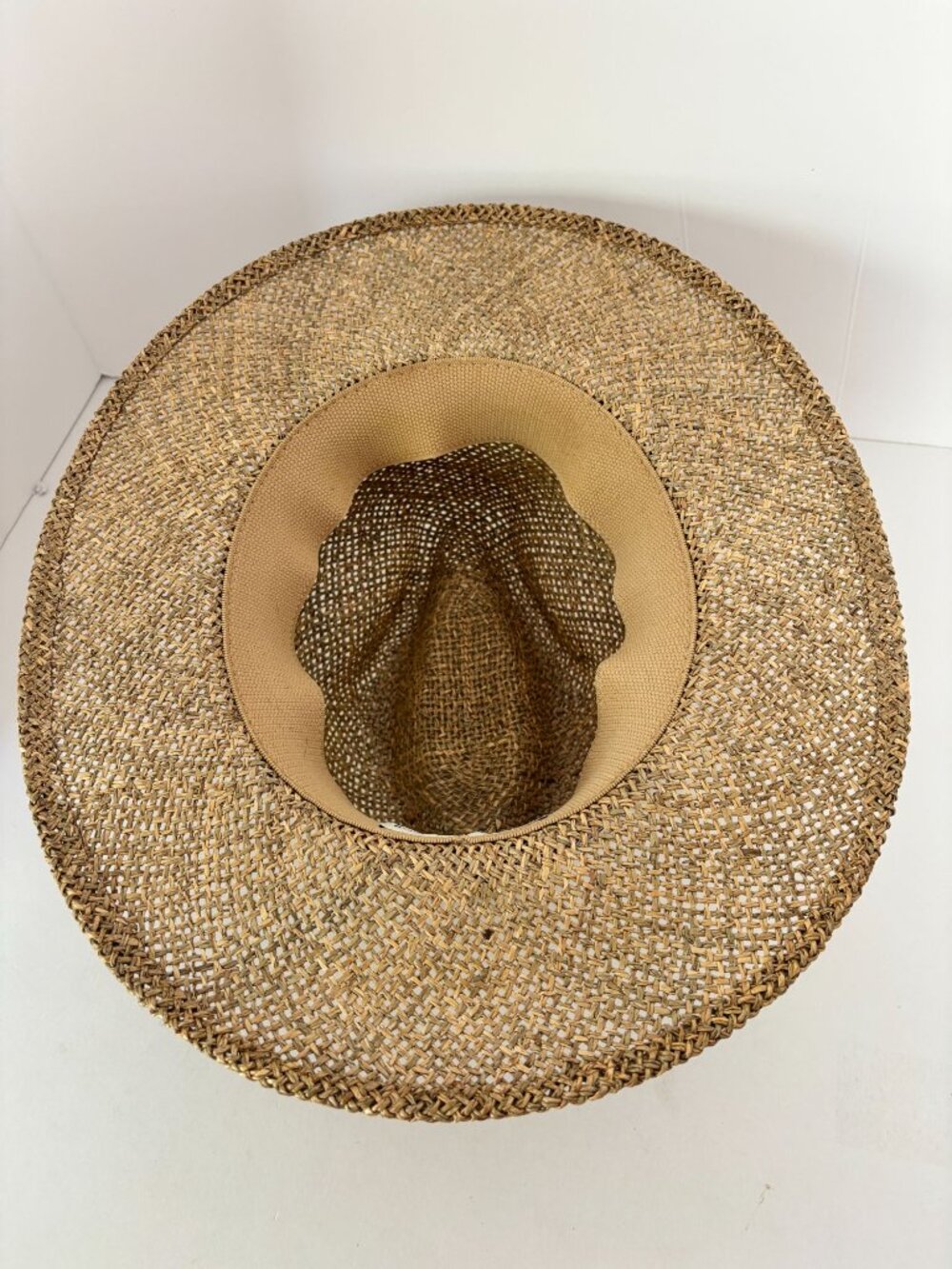 Stetson Straw Hat L XL Wide Brim Western Fedora Panama Style Made Mexico Summer - Picture 7 of 10